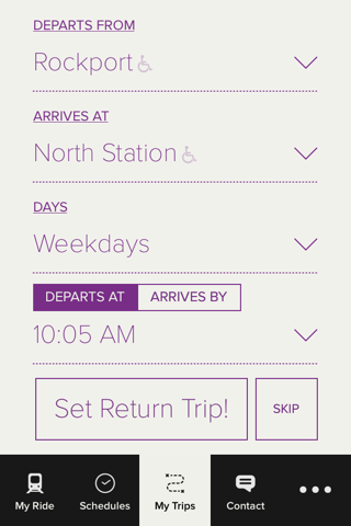 MBTA Commuter Rail App screenshot 2