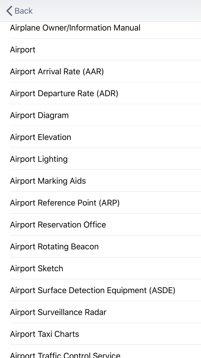 FAA Glossaries