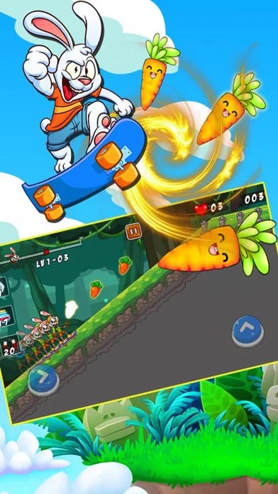 Hello Rabbit Skater Game 3 screenshot 2