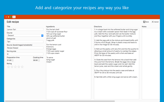 recipe keeper on the mac app store recipe forms
