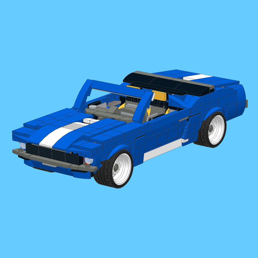 lego blue mustang