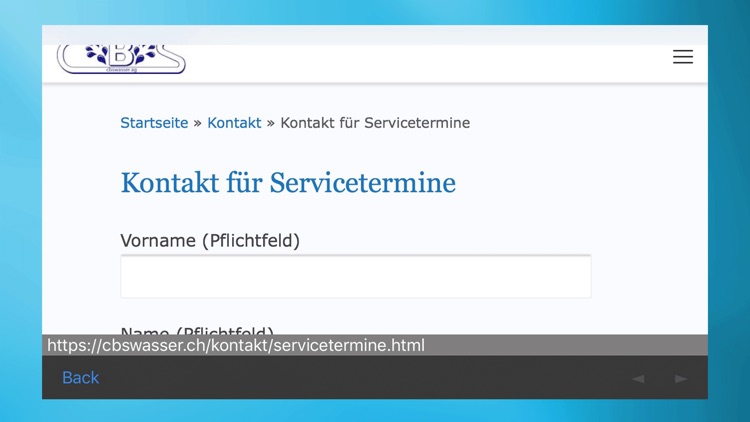 cbswasser ag Entkalkungsanlage screenshot-4