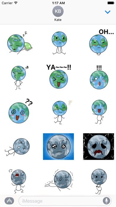 The Blue Earth Emoji Sticker screenshot 2