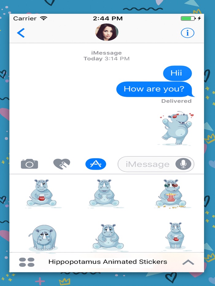 Hippo  Funny Stickers