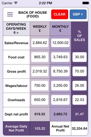 Food & Beverage Costing screenshot 2