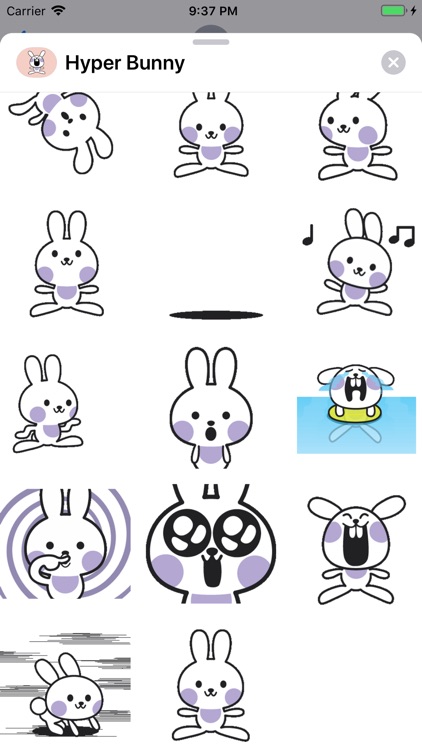 Hyper Bunny Animted Stickers