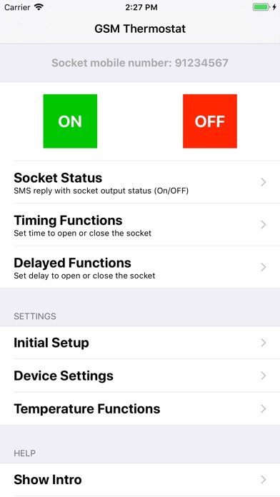 GSM Thermostat Socket SMSer screenshot 2