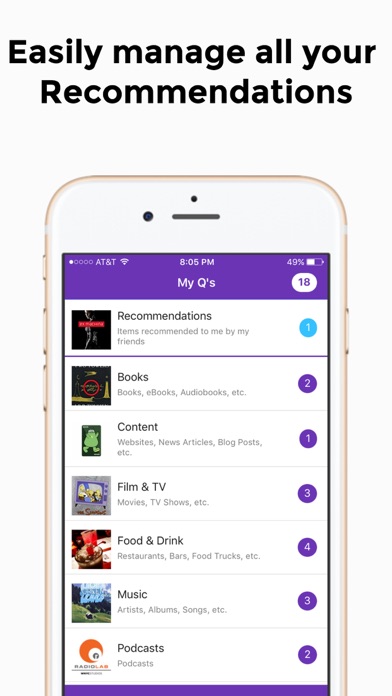 Q Me - Recommendation App screenshot 2
