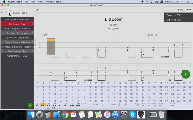 guitar tab x