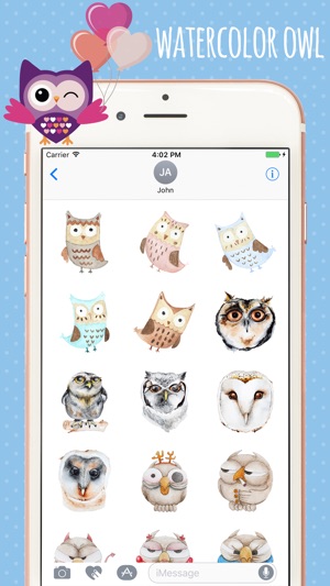 Watercolor Owl Stickers Pack(圖1)-速報App