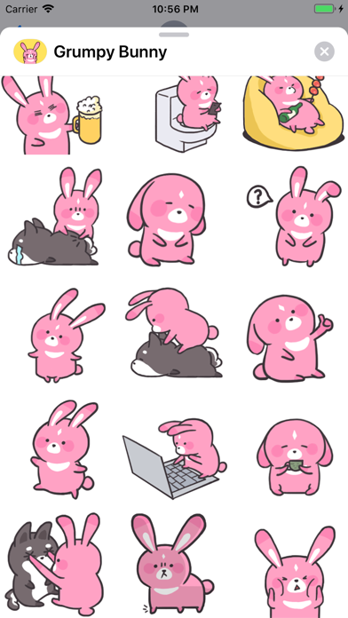 Grumpy Bunny Animated Stickers screenshot 2