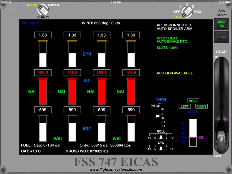 FSS 747 EICAS screenshot-3