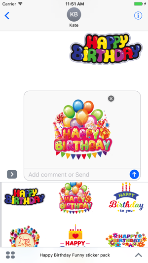 Happy Birthday funny sticker pack for iMessage(圖4)-速報App