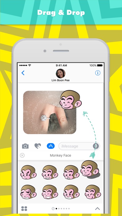 Monkey Face stickers by wenpei screenshot 3