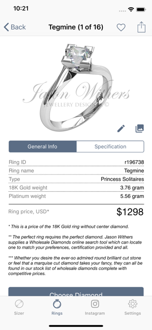 Ring Size Chart Online Ipad