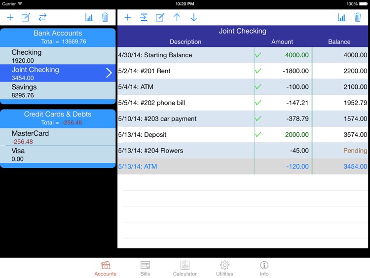 iCheckBalance for iPad