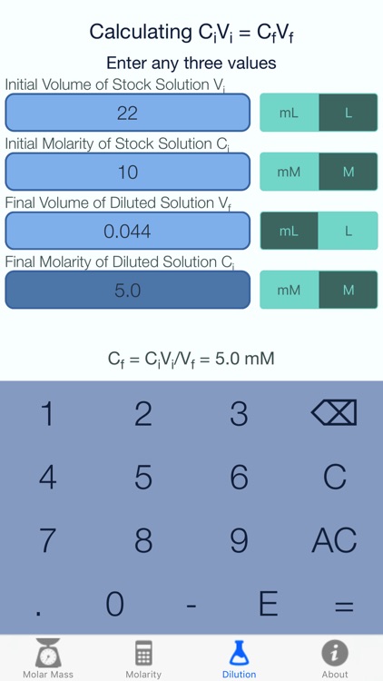 Molar Mass Molarity Calc screenshot-3