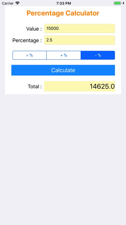 Percentage Calculator +