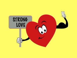 The heart is out with a board that says