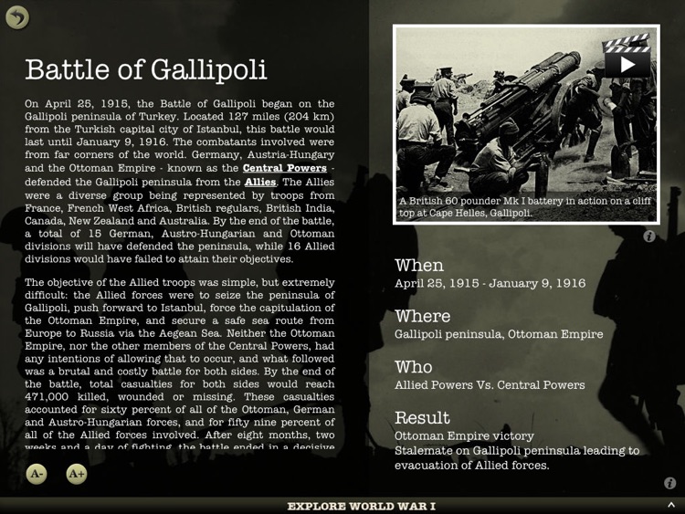World War 1 History: WW1 Lite