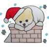 Pomeranian Dog in Xmas Sticker