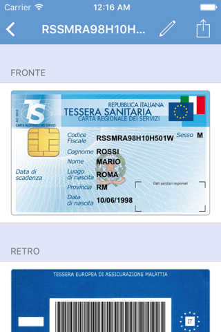 iTesserino - Tessera sanitaria screenshot 2