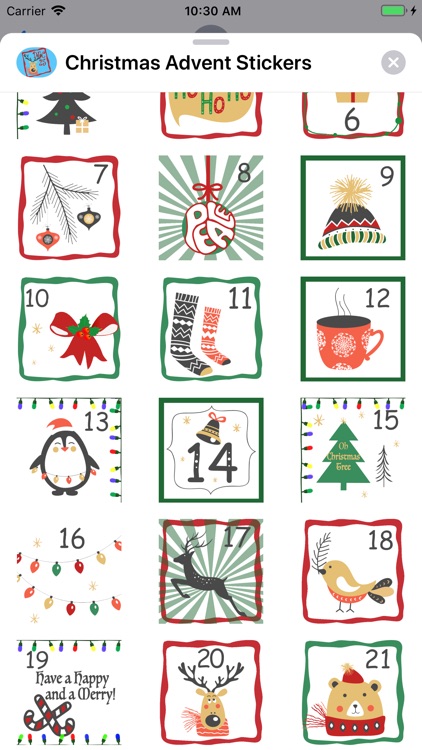 Christmas Advent Stickers