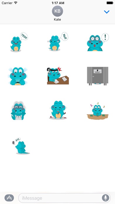Lovely Blue Crocodile Stickers screenshot 3