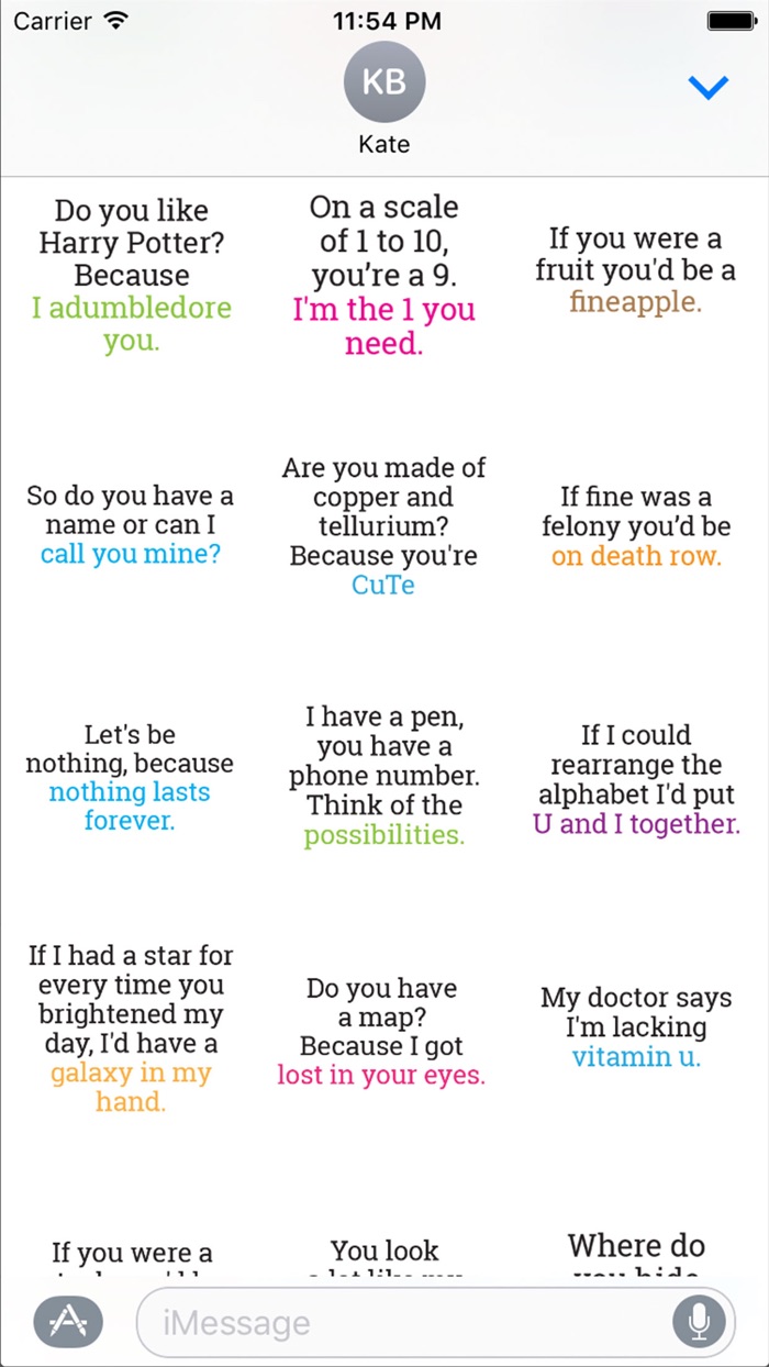 Pick-up Line Stickers for iMessage