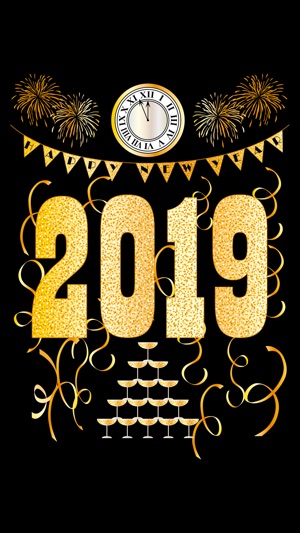 2019 Happy New Year Stickers
