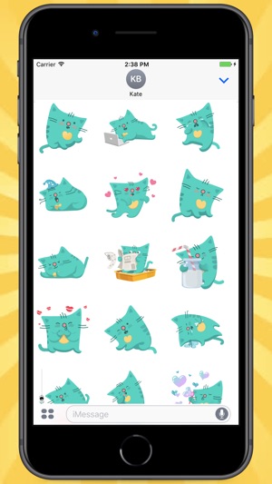 Green Square Cat Stickers(圖1)-速報App