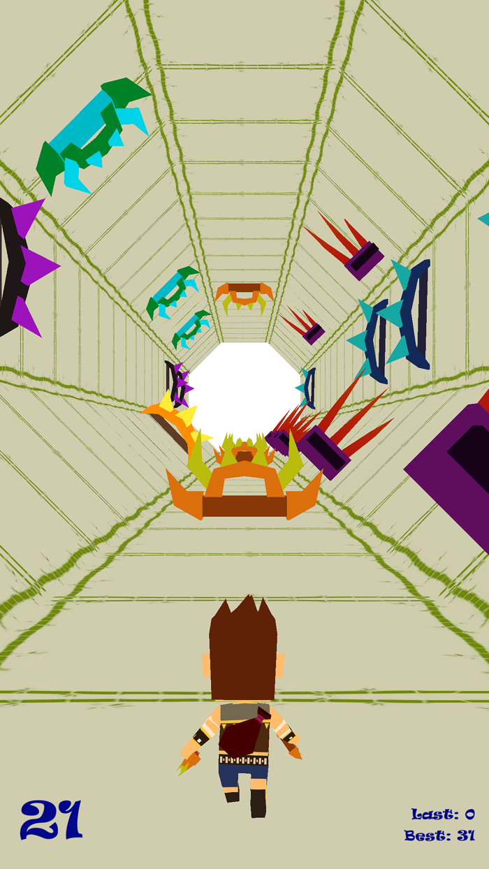 年轻男孩隧道冒险运行