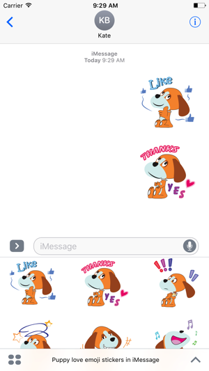 Puppy love emoji stickers