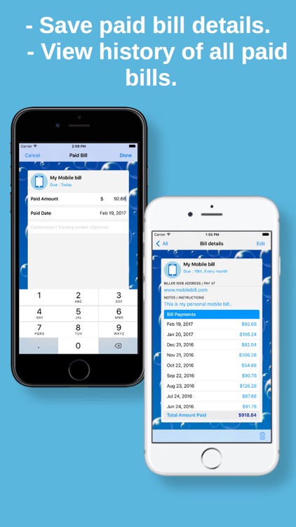 Bill Pay Reminder & Organizer