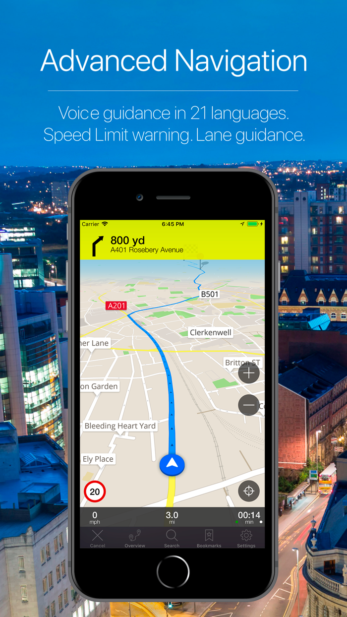 England, UK Offline Navigation