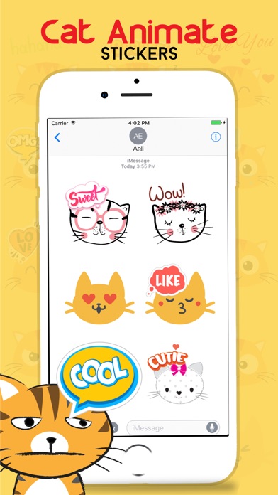 Animated CAT HEADS Stickers screenshot 2