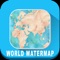 App shows water bodies around the world such as rivers, canals, lakes etc