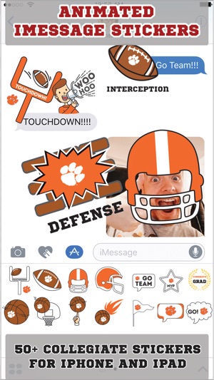 Clemson Tigers Animated+Stickers for iMessage(圖1)-速報App