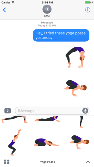 Yoga Poses Stickers for iMessage(圖3)-速報App