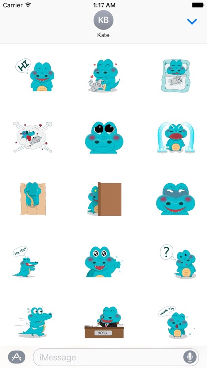 Lovely Blue Crocodile Stickers