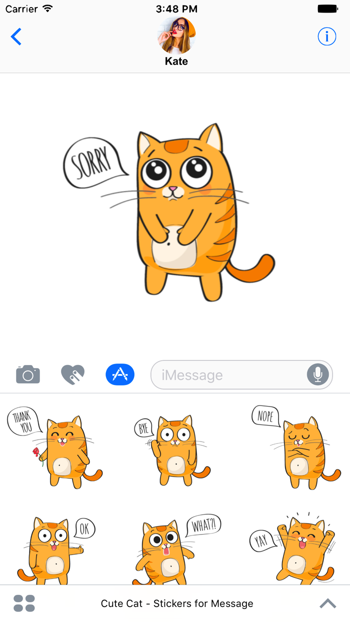 Cute Cat - Stickers for Message
