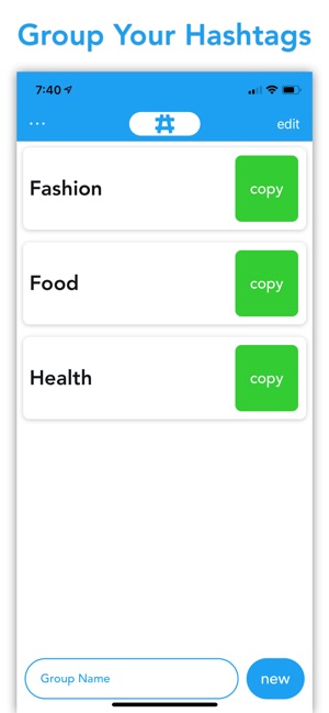 CacheTag - hashtag organizer