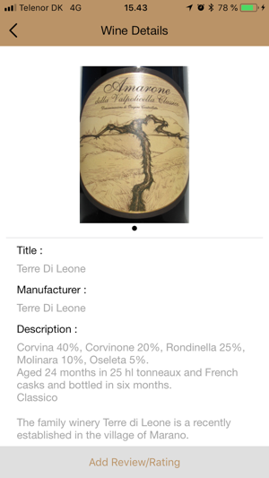 Amarone wine database