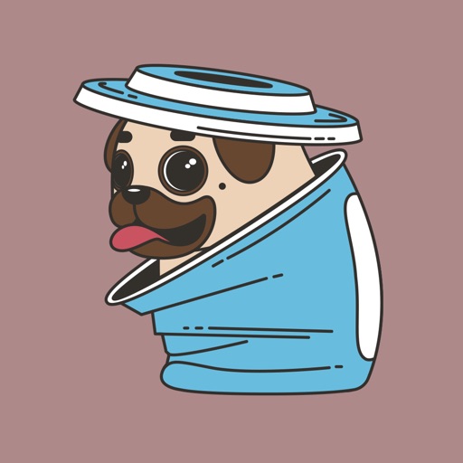 Funny Fatty Pugs Sticker iOS App