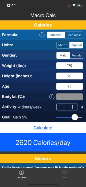 IIFYM Macro/Calorie Calculator