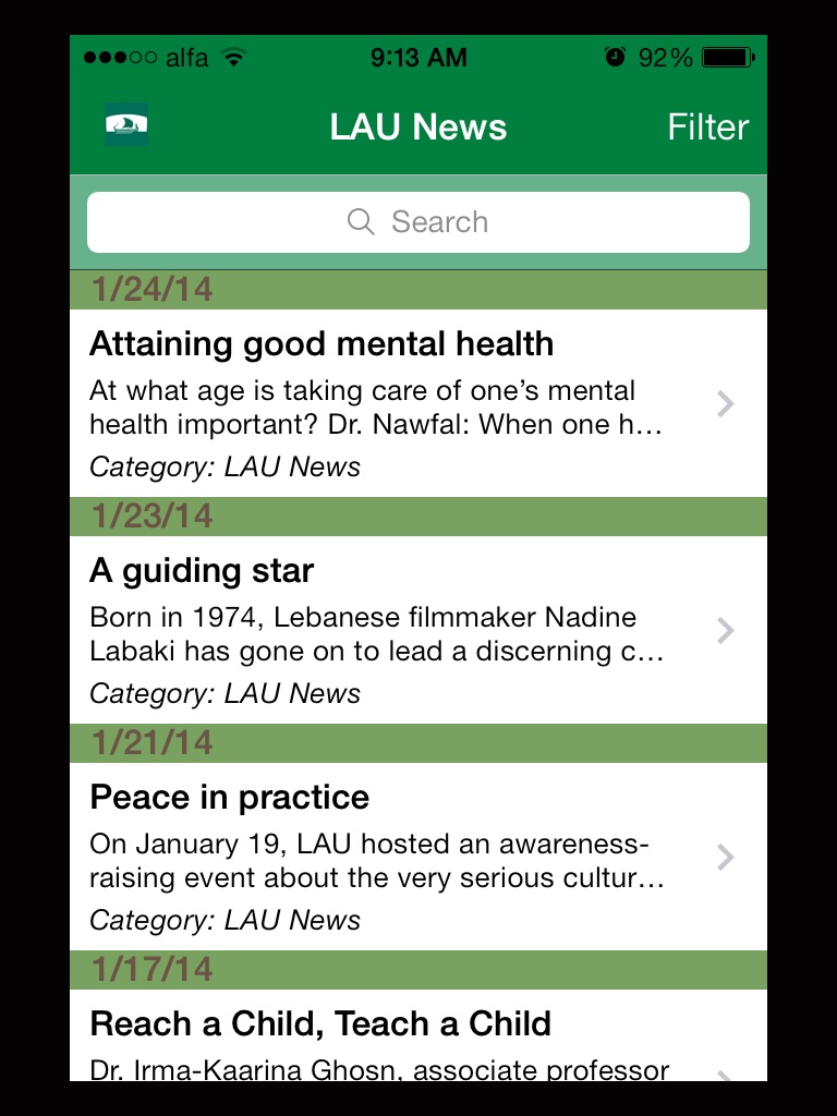 LAU Mobile Application screenshot 2