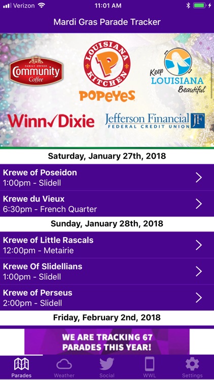 WWL Mardi Gras Parade Tracker