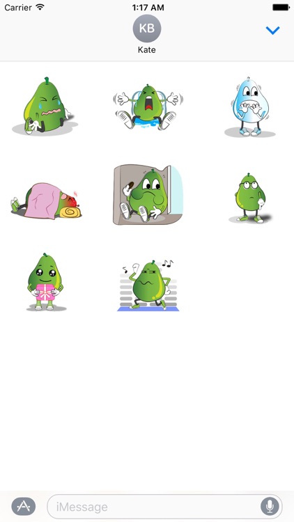 Animated Green Pear Stickers