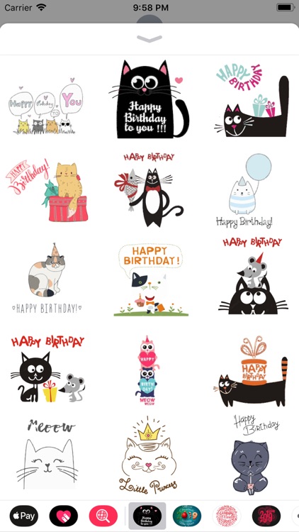 Cute Cat Birthday Stickers