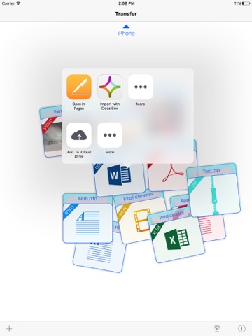 Transfer - File sharing - náhled